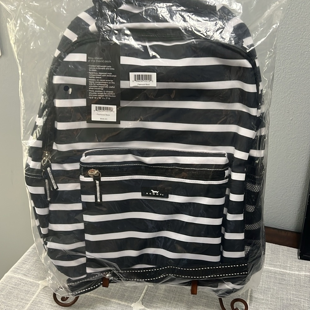 Scout Black and White Striped Backpack - Picture 8 of 8